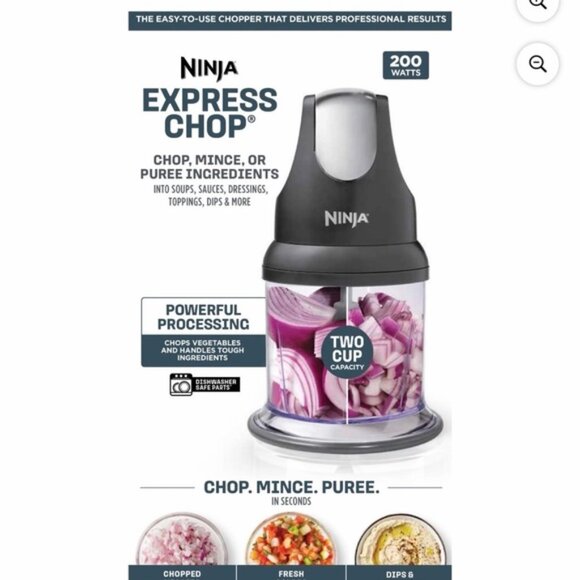 Ninja Express Chop® Food Chopper – Black and Clear with Purple Contents